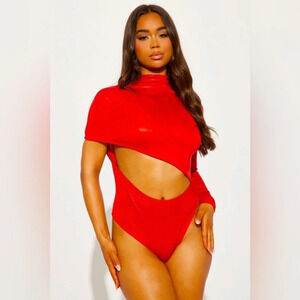 Sticking To Love Cut Out Bodysuit Sz M